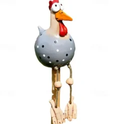 Resin Big Eye Chicken Handicraft Ornaments Hanging Foot Chicken Pendant Home Decor Garden Resin Ornaments