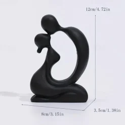 Resin Couple Kissing Statue, Artistic Craft for Home Living Room Office Cafe Decor, Versatile Indoor & Outdoor Tabletop Entrance Ornament Valentine's Day