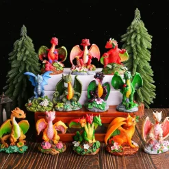 Resin Dragonfly Dinosaur Figurine Adorable Garden Decor for Your Yard, Unique Home & Patio Ornament, Perfect for Gardening Enthusiast