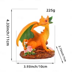 Resin Dragonfly Dinosaur Figurine Adorable Garden Decor for Your Yard, Unique Home & Patio Ornament, Perfect for Gardening Enthusiast