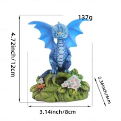 Resin Dragonfly Dinosaur Figurine Adorable Garden Decor for Your Yard, Unique Home & Patio Ornament, Perfect for Gardening Enthusiast