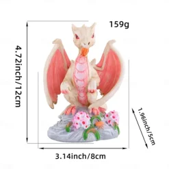 Resin Dragonfly Dinosaur Figurine Adorable Garden Decor for Your Yard, Unique Home & Patio Ornament, Perfect for Gardening Enthusiast