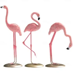 Resin Flamingo Ornaments Flamingo Statue Bird Figurine Animal Sculpture Tabletop Decoration for Home Garden Table Decor