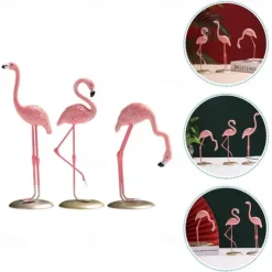 Resin Flamingo Ornaments Flamingo Statue Bird Figurine Animal Sculpture Tabletop Decoration for Home Garden Table Decor