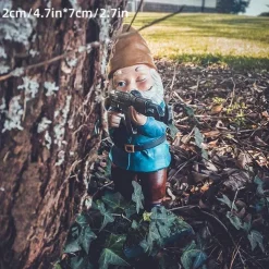 Resin Gnome Sculpture - Army Garden Dwarves, Standing, Crouching, Lying Down Combat Troop, Outdoor Garden Resin Crafts Ornament
