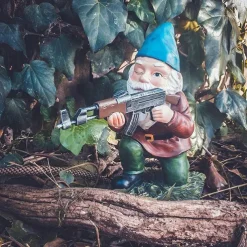 Resin Gnome Sculpture - Army Garden Dwarves, Standing, Crouching, Lying Down Combat Troop, Outdoor Garden Resin Crafts Ornament