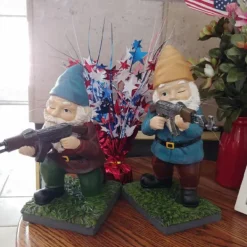 Resin Gnome Sculpture - Army Garden Dwarves, Standing, Crouching, Lying Down Combat Troop, Outdoor Garden Resin Crafts Ornament
