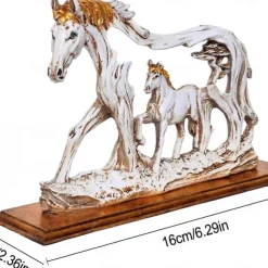 Resin Horse Statue, Horse Ornament Decorative, Horse Statue Horse Figures Animal Model Desktop Equestrian Running Horse Statue Crafts Modern Decoration