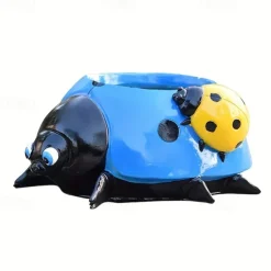 Resin Ladybugs Flower Pots Decor, Ladybug Flower Planters, Ladybug Flower Vase, Ladybug Planter Decor, Ladybug Decor for Outside Garden Yard Lawn Decoration