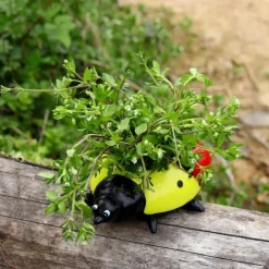 Resin Ladybugs Flower Pots Decor, Ladybug Flower Planters, Ladybug Flower Vase, Ladybug Planter Decor, Ladybug Decor for Outside Garden Yard Lawn Decoration