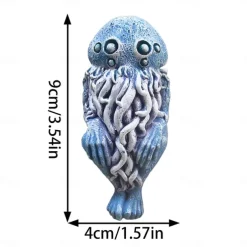 Resin Octopus Figurine, Blue Sitting Octopus Decor, Realistic Animal Statue, Desktop Ornament, Ocean-Themed Gift, Resin Craft Decoration