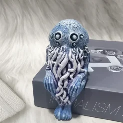 Resin Octopus Figurine, Blue Sitting Octopus Decor, Realistic Animal Statue, Desktop Ornament, Ocean-Themed Gift, Resin Craft Decoration