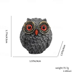 Resin Owl Craft Ornament, Creative Home Decor Desk Decoration, Bronze Owl Figurine, Vintage Owl Miniature Tabletop Decor, Owl Statue