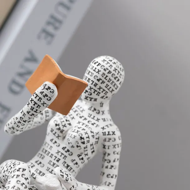 Resin Reading Woman Statue Pulp Woman Reading Bookshelf Decor, Thinker Style Resin Statue for Home Decor Contemporary Style
