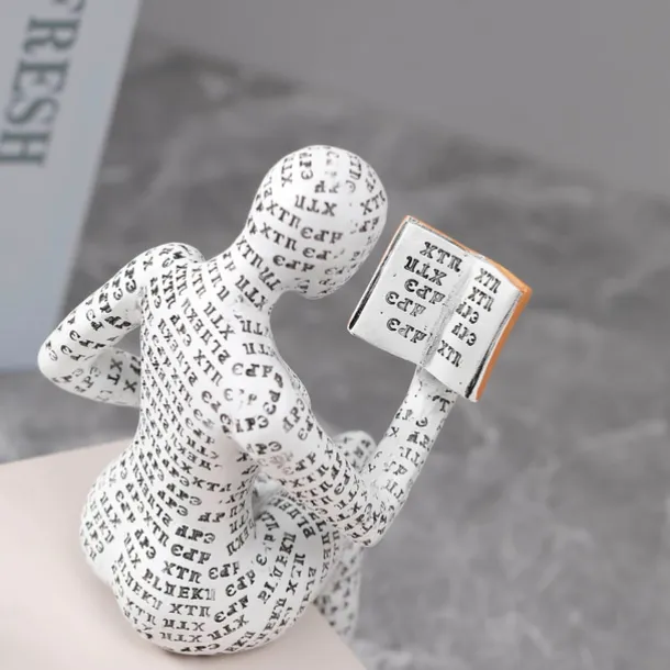 Resin Reading Woman Statue Pulp Woman Reading Bookshelf Decor, Thinker Style Resin Statue for Home Decor Contemporary Style