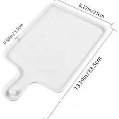 Resin Silicone Tray Molds Casting Mold For Epoxy Resin DIY Resin Large Serving Rectangle Shape Handle Board For Home Decoration-Crafting Agate Geode Rolling Tray