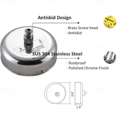 Retractable Clothesline SUS304 Stainless Steel Clothes Dryer with Adjustable Stainless Steel Rope String Hotel Style Heavy Duty,2.8M（9.2 Feets）,Polished Chrome Finish