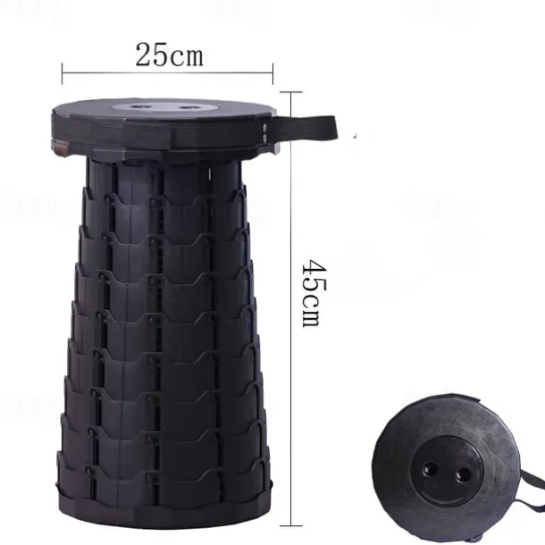 Retractable Folding Stool, Collapsible Stool Upgraded Portable Telescopic Collapsible Stool, Folding Stools for Adults Portable Telescoping Stool for Camping Gardening Fishing Outdoor Activities