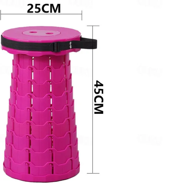 Retractable Folding Stool, Collapsible Stool Upgraded Portable Telescopic Collapsible Stool, Folding Stools for Adults Portable Telescoping Stool for Camping Gardening Fishing Outdoor Activities