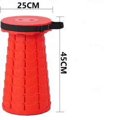 Retractable Folding Stool, Collapsible Stool Upgraded Portable Telescopic Collapsible Stool, Folding Stools for Adults Portable Telescoping Stool for Camping Gardening Fishing Outdoor Activities