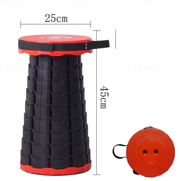 Retractable Folding Stool, Collapsible Stool Upgraded Portable Telescopic Collapsible Stool, Folding Stools for Adults Portable Telescoping Stool for Camping Gardening Fishing Outdoor Activities