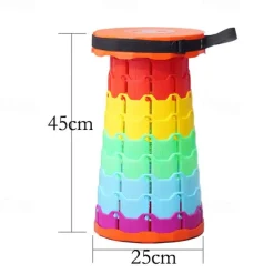 Retractable Folding Stool, Collapsible Stool Upgraded Portable Telescopic Collapsible Stool, Folding Stools for Adults Portable Telescoping Stool for Camping Gardening Fishing Outdoor Activities