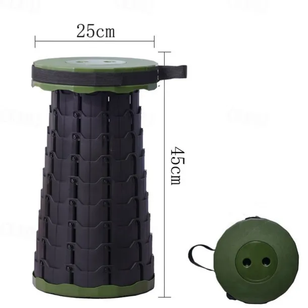 Retractable Folding Stool, Collapsible Stool Upgraded Portable Telescopic Collapsible Stool, Folding Stools for Adults Portable Telescoping Stool for Camping Gardening Fishing Outdoor Activities