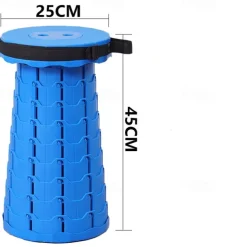 Retractable Folding Stool, Collapsible Stool Upgraded Portable Telescopic Collapsible Stool, Folding Stools for Adults Portable Telescoping Stool for Camping Gardening Fishing Outdoor Activities