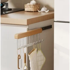 Retractable Wall-Mounted Coat Hook Rack for Home Use, Retractable Tool Organizer with 8/12 Hooks