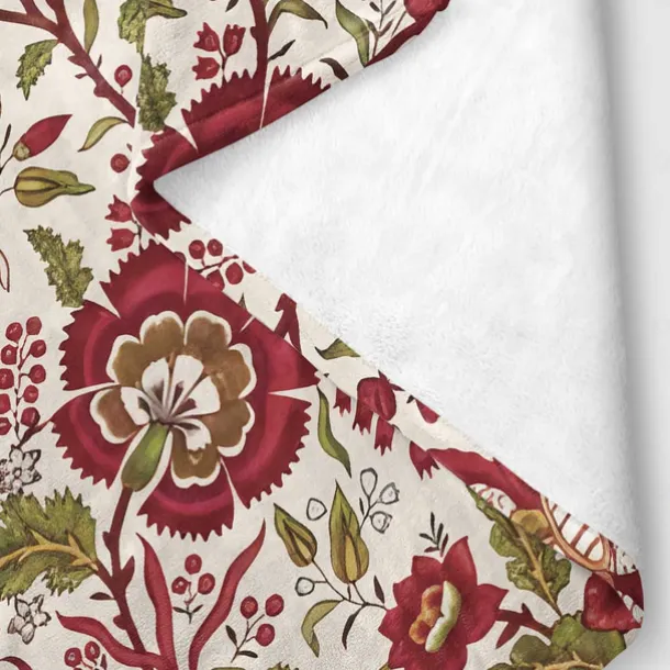 Retro Floral Flannel Blanket Sofa Cover Blanket Office Lunch Nap Blanket AC Blanket Skin-friendly Children Adult Bedroom Blanket