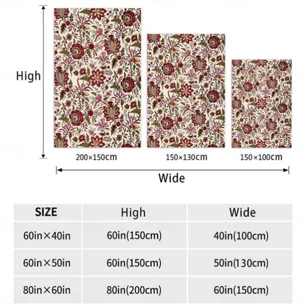 Retro Floral Flannel Blanket Sofa Cover Blanket Office Lunch Nap Blanket AC Blanket Skin-friendly Children Adult Bedroom Blanket