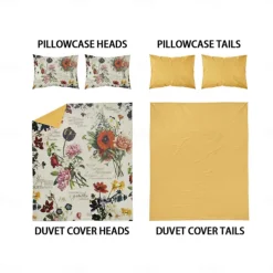 Retro Painted Floral Print 3-Piece Duvet Cover Set for Summer Soft Skin Friendly Long Lasting for Hotel Bedroom Guest Room Bedding Comfy Set