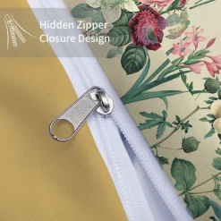 Retro Painted Floral Print 3-Piece Duvet Cover Set for Summer Soft Skin Friendly Long Lasting for Hotel Bedroom Guest Room Bedding Comfy Set