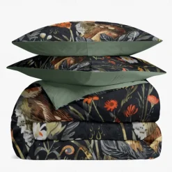 Retro Rainforest Rabbit Duvet Cover Set 2-piece Set 3-piece Set Lightweight Soft Short Plush Set Thick Feather Square Bed