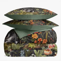 Retro Rainforest Rabbit Duvet Cover Set 2-piece Set 3-piece Set Lightweight Soft Short Plush Set Thick Feather Square Bed