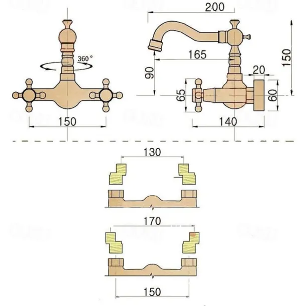 Retro Style Utility Sink Black Laundry Faucet, Wall Mount High Arc Two Handles Two Holes Wash Basin Tap with Hot and Cold Water Hoses, Laundry Tub Pot Filler Commercial Faucet, Ceramic Valve Included