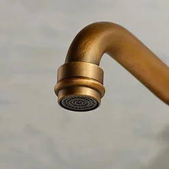 Retro Style Utility Sink Black Laundry Faucet, Wall Mount High Arc Two Handles Two Holes Wash Basin Tap with Hot and Cold Water Hoses, Laundry Tub Pot Filler Commercial Faucet, Ceramic Valve Included