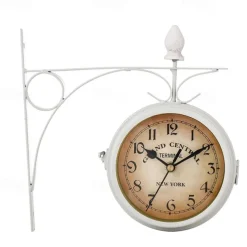 Retro Wall Clock Double-Sided European Antique Style Creative Classic Wall Hanging Clocks Outdoor Living Room Bedroom Study Wall Decoration 5 inch