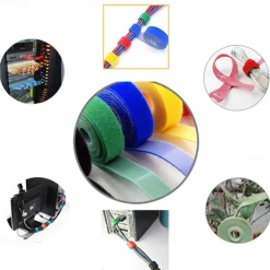 Reusable Cable Ties Roll, 3M Length, 10mm Width, Nylon Fastening Straps with Dual-Sided Hook Loop, Wire Organizer for USB Cables, Cord Wrangler, Self-Cutting Zip Ties for Electronics, Mouse, Earphone, Cord Protectors