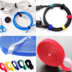 Reusable Cable Ties Roll, 3M Length, 10mm Width, Nylon Fastening Straps with Dual-Sided Hook Loop, Wire Organizer for USB Cables, Cord Wrangler, Self-Cutting Zip Ties for Electronics, Mouse, Earphone, Cord Protectors