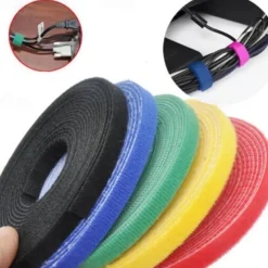Reusable Fastening Tape Cable Ties Double Side Hook Roll Hook and Loop Straps Wires Cords Organizer