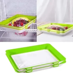 Reusable Food Preserving Tray, Food Preservation Tray, Stacking Food Storage Trays, Environmentally Stackable Food Preserving Trays with Stretch Cover for Various Foods