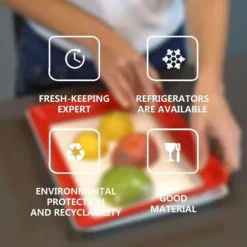 Reusable Food Preserving Tray, Food Preservation Tray, Stacking Food Storage Trays, Environmentally Stackable Food Preserving Trays with Stretch Cover for Various Foods