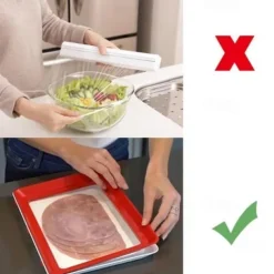 Reusable Food Preserving Tray, Food Preservation Tray, Stacking Food Storage Trays, Environmentally Stackable Food Preserving Trays with Stretch Cover for Various Foods