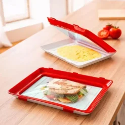 Reusable Food Preserving Tray, Food Preservation Tray, Stacking Food Storage Trays, Environmentally Stackable Food Preserving Trays with Stretch Cover for Various Foods