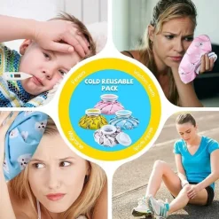 Reusable Ice Pack Cold And Hot Use Hot Water Bag Kids Adults Cold Packs For Injuries Relaxation Wisdom Teeth Breastfeeding Tired Eyes, 3 Sizes