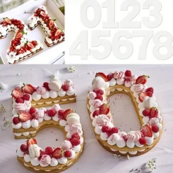 Reusable Molds For Cakes Number Design PET Baking Cake Decorating Tool Wedding Birthday Baking Pastry Confectionery Accessories