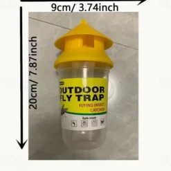 Reusable Outdoor Fly Trap, Plastic Insect Catcher, Non-Electric Fruit Fly, Horse, Deer, and Drain Flies Control for Indoor & Outdoor Use 1PCS