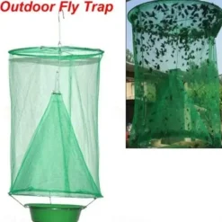 Reusable Ranch Fly Trap,Fly Trap Outdoor Hanging Reusable with Fishing Apparatus | Food Bait Flay Catcher Cage for Indoor or Outdoor Family Farms