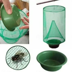 Reusable Ranch Fly Trap,Fly Trap Outdoor Hanging Reusable with Fishing Apparatus | Food Bait Flay Catcher Cage for Indoor or Outdoor Family Farms